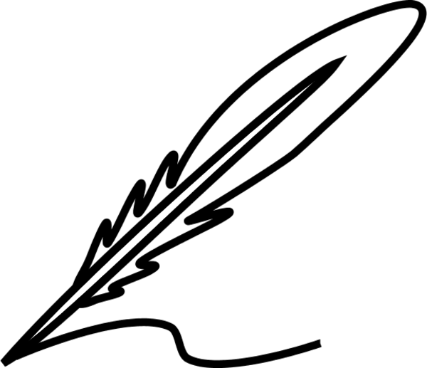600x517 Feather Outline Clipart