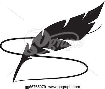 350x296 Feather Outline Single Clipart