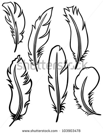 359x470 Feather Outline Clipart