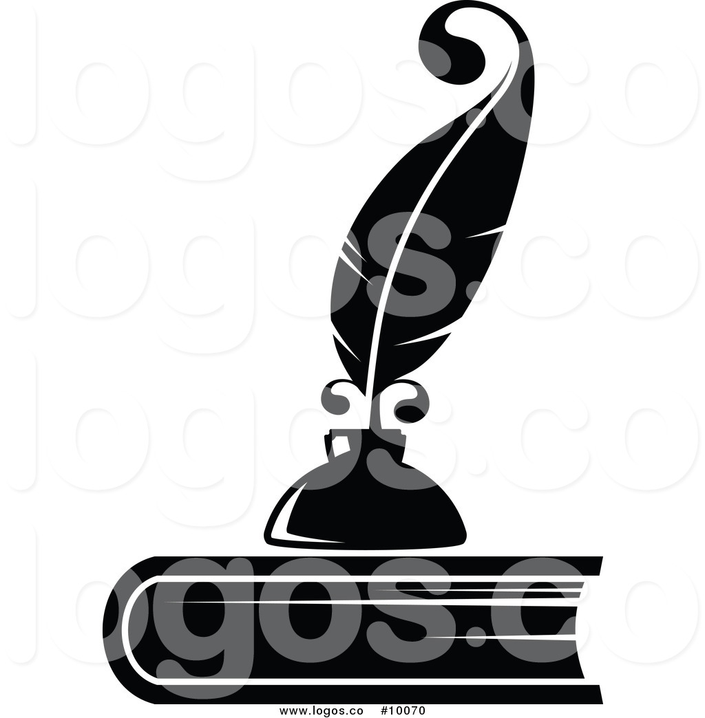 1024x1044 Royalty Free Vector Of A Black And White Feather Quill Pen And Ink