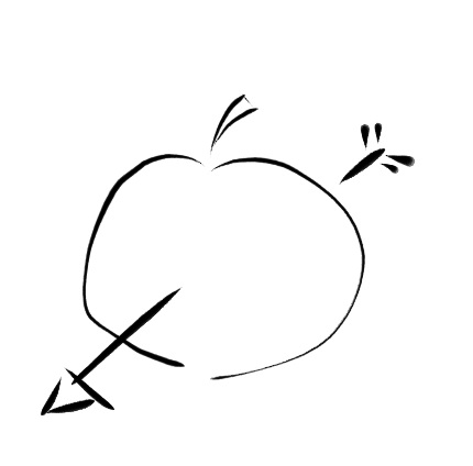 430x424 Single Feathered Arrow Clip Art