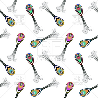 400x400 Peacock Feathers Seamless Pattern Royalty Free Vector Clip Art