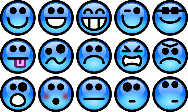 600x357 Glossy Smiley Set Clip Art