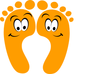 300x261 Orange Happy Feet Clip Art