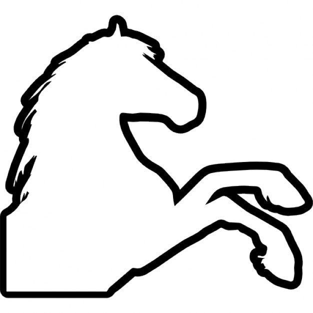 626x626 Horse Raising Feet Outline Right Side View Icons Free Download