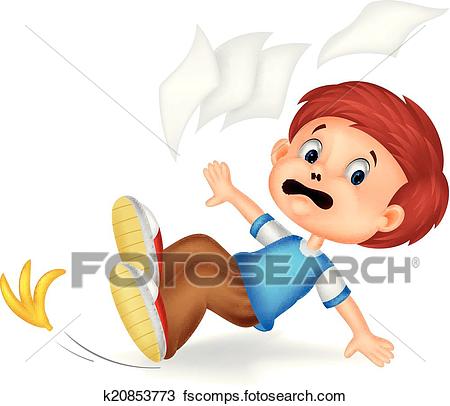450x406 Clipart Of Cartoon Boy Fall Down K20853773