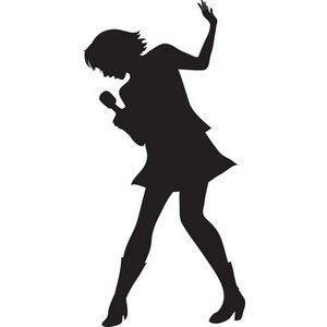 300x300 Singer Silhouette Clip Art
