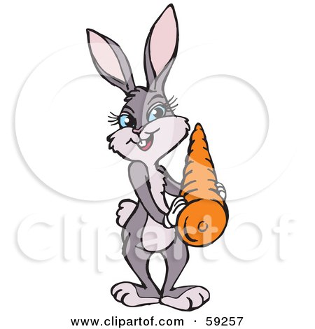 450x470 Royalty Free (Rf) Clipart Illustration Of A Pretty Female Rabbit