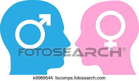 450x264 Clipart Of Man And Woman Facing Each Other K6969544