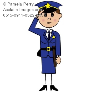 300x300 Art Illustration Of A Stick Figure Female Police Officer