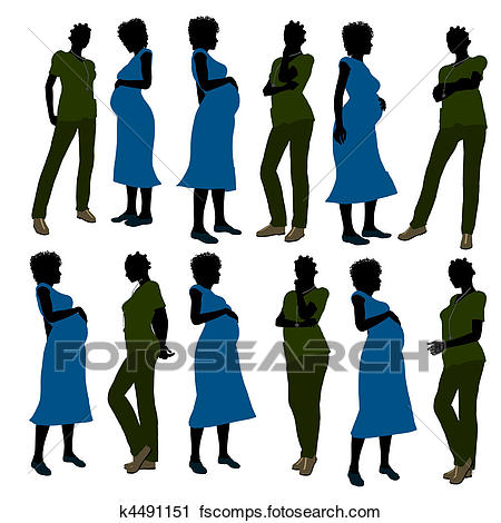 450x470 Clipart Of African American Female Doctor Silhouette K4491151