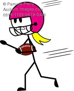 242x300 Art Image Of A Stick Figure Female Football Player Running