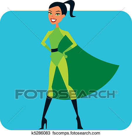 450x466 Clipart Of Superhero Girl Cartoon K5286083