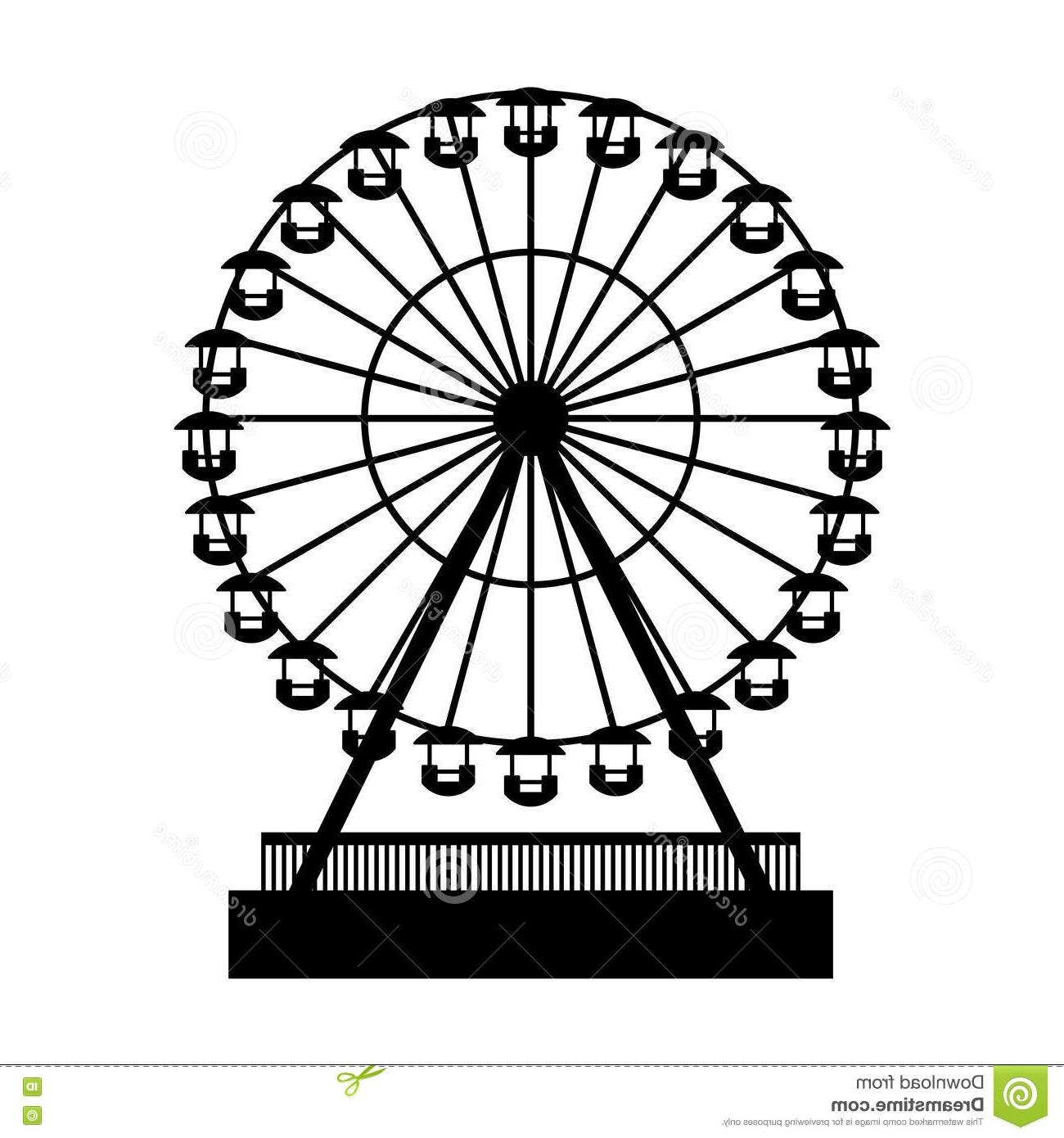 1300x1390 Hd Vintage Ferris Wheel Vector Image