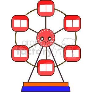 300x300 Royalty Free Ferris Wheel Cartoon Character Vector Clip Art Image