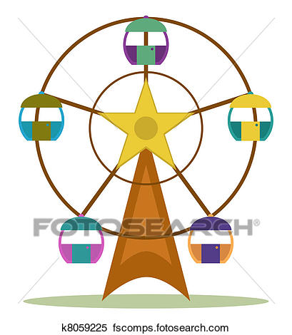 409x470 Clipart Of Ferris Wheel K8059225