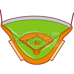300x300 Royalty Free Cartoon Baseball Field 168438 Vector Clip Art Image