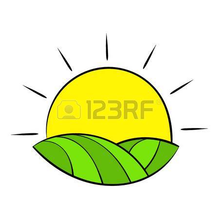 450x450 Sun Over Fields Of France Icon Cartoon Royalty Free Cliparts