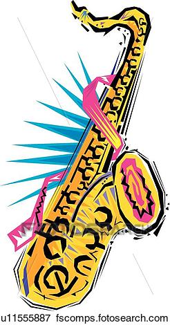 246x470 Clip Art Of Fiesta Saxophone U11555887