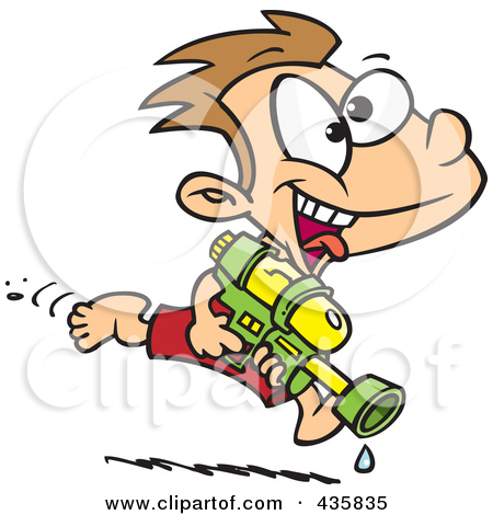 450x470 Art Water Gun Fight Clipart