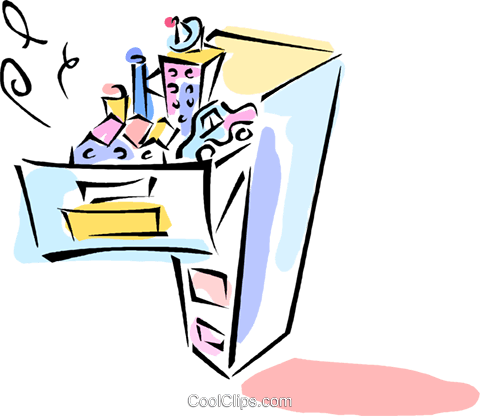 480x416 Filing Cabinet With Fixed Assets Royalty Free Vector Clip Art