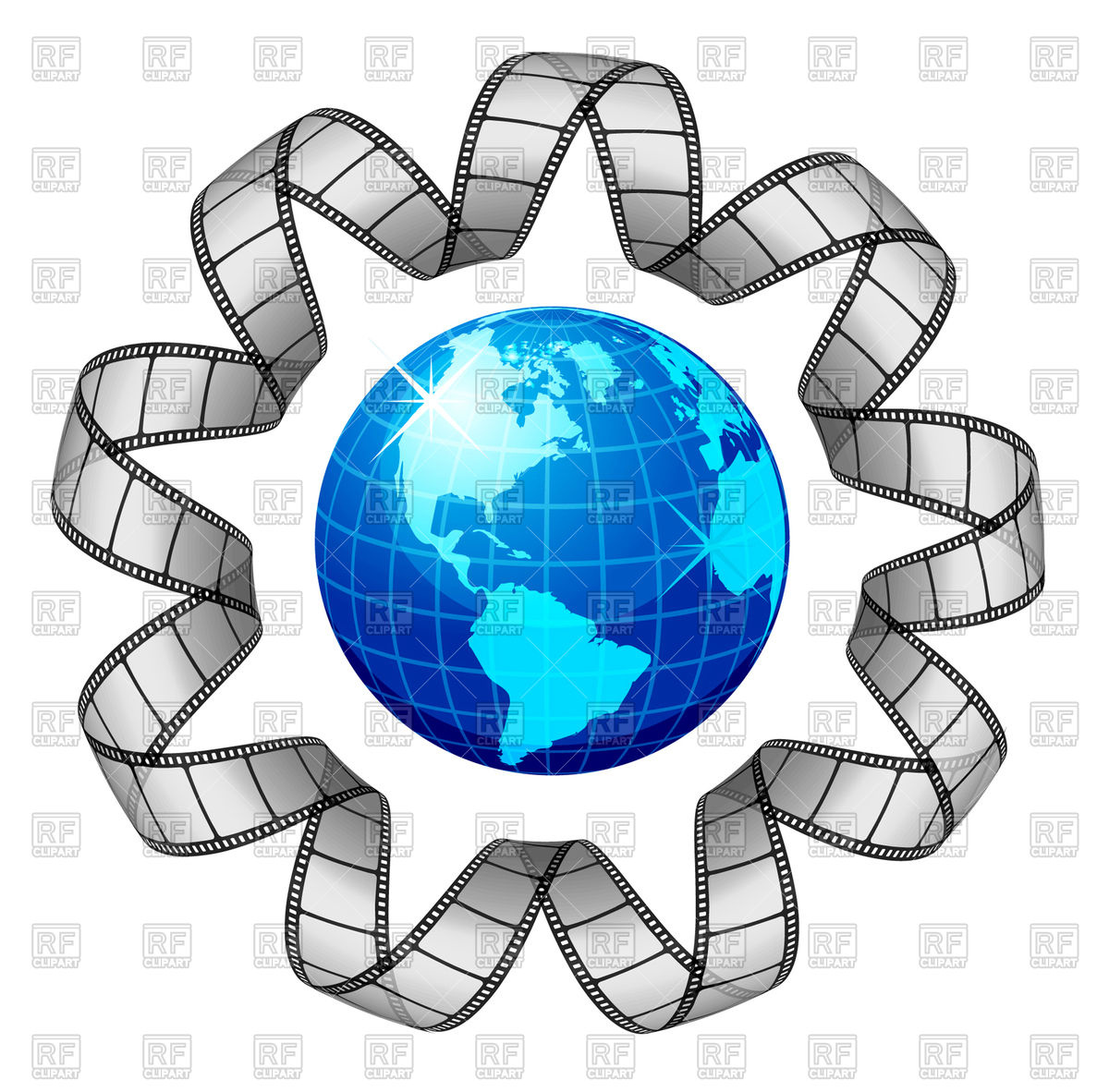 1200x1182 Globe Wrapped In Film Royalty Free Vector Clip Art Image