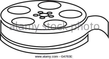 450x247 Movie Film Reel Icon Over White Background. Cinema Design. Vector