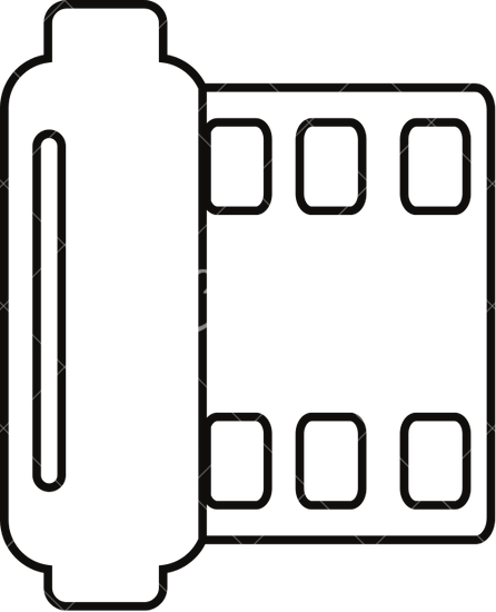 446x550 Film Roll Line Art