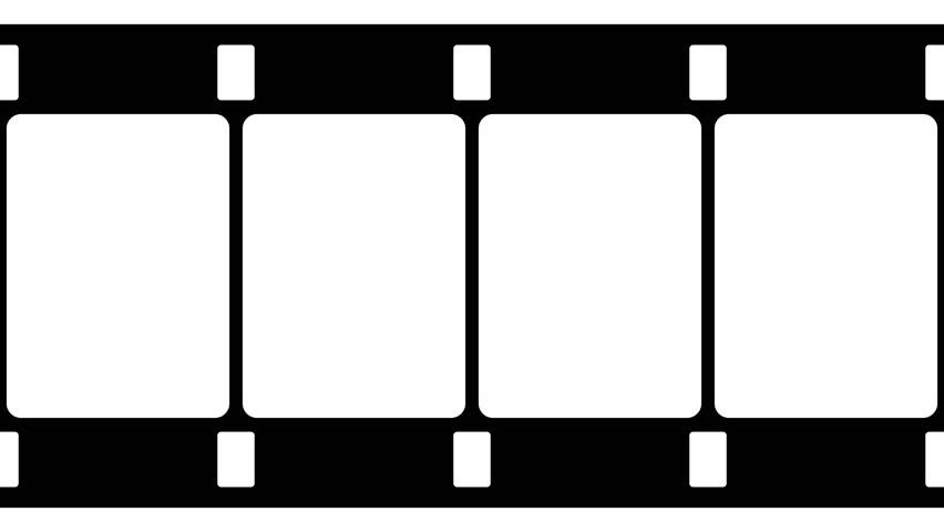 852x480 35mm Film Strip Moveing On Green Screen Background. Seamless
