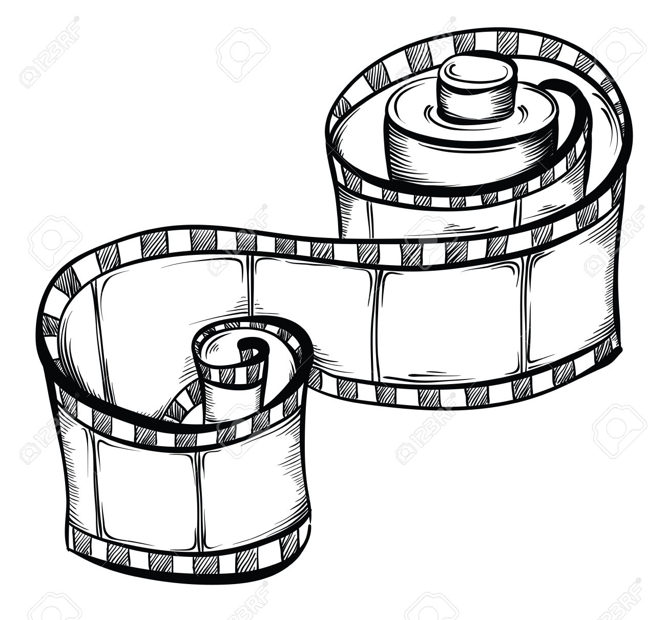 1300x1209 Film Strip. Vector Hand Drawn Illustration Royalty Free Cliparts