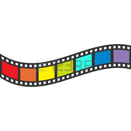 450x450 Rainbow Flag Film Strip Frame. Straight Shape Ribbon. Design