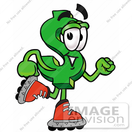 450x450 Clip Art Graphic Of A Green Usd Dollar Sign Cartoon Character