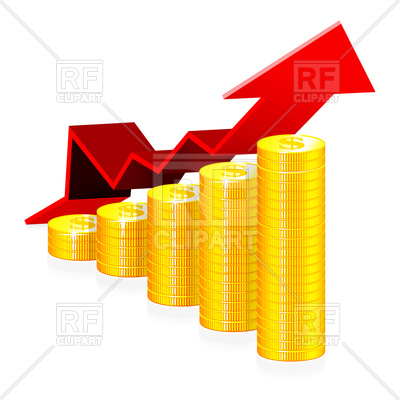400x400 Financial Growth Concept With Coins Royalty Free Vector Clip Art