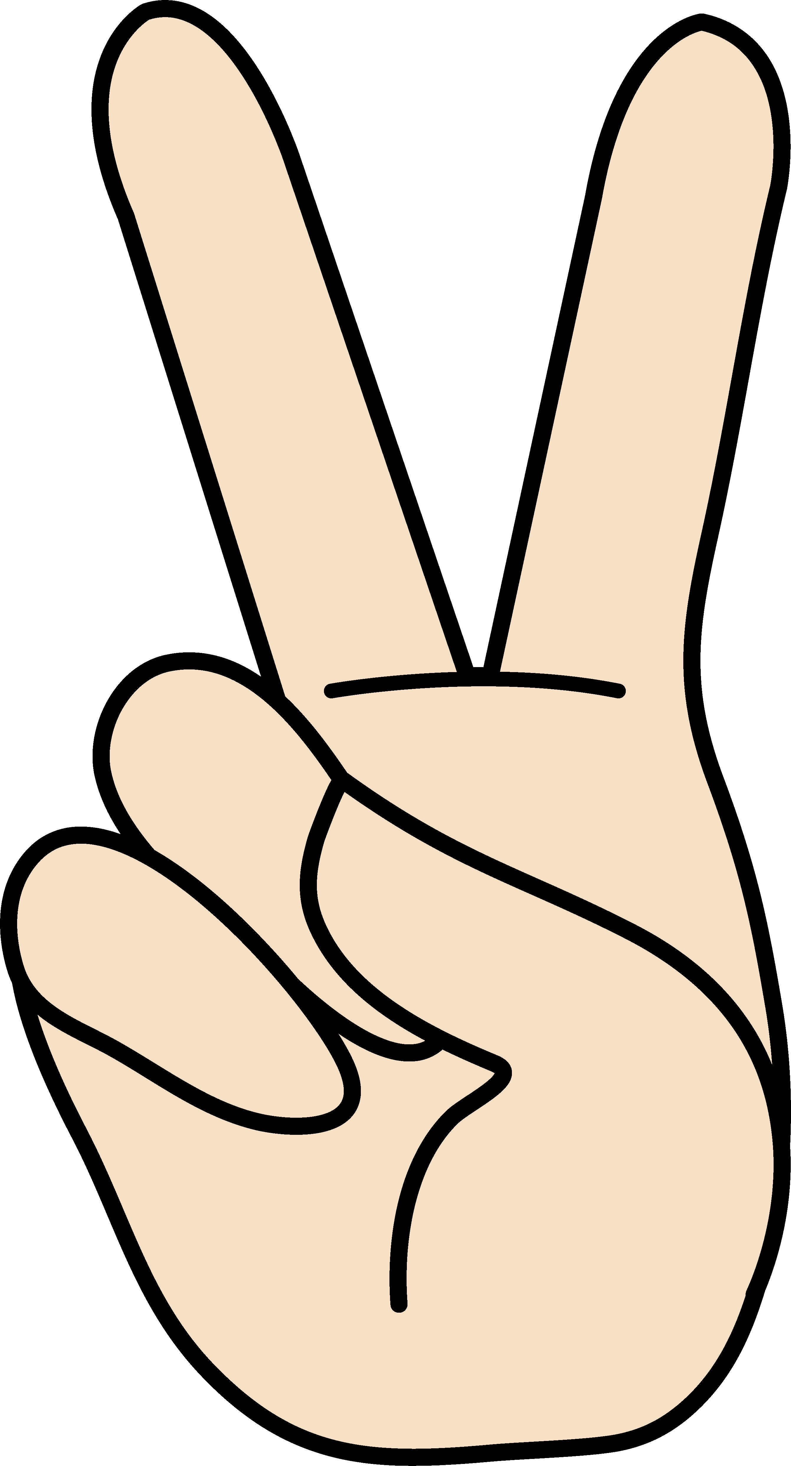 2681x4971 Peace Hand Sign Clipart