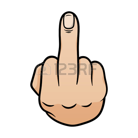 450x450 Middle Finger Up Color Icon. Flipping Hand Gesture. Isolated