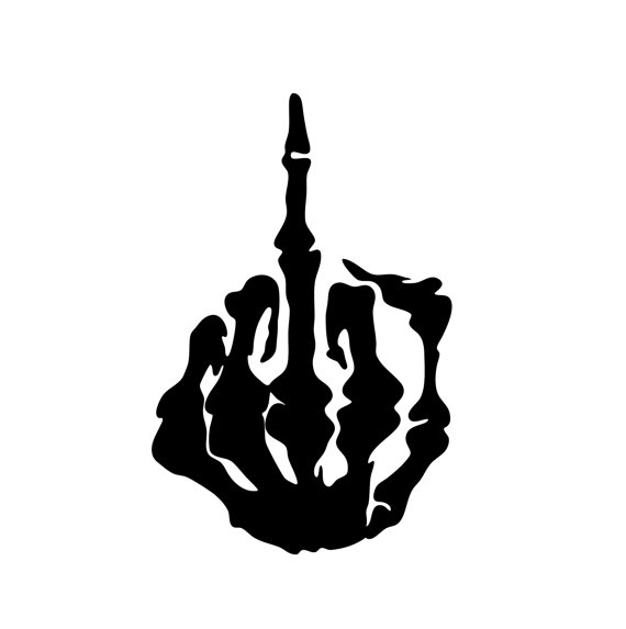 570x573 Skeleton Middle Finger Sticker Decal Flipping The Bird Flip