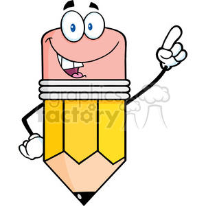300x300 Royalty Free 5914 Royalty Free Clip Art Smiling Pencil Cartoon