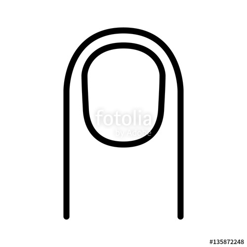 500x500 Short Fingernail Finger Nail Line Art Vector Icon For Apps