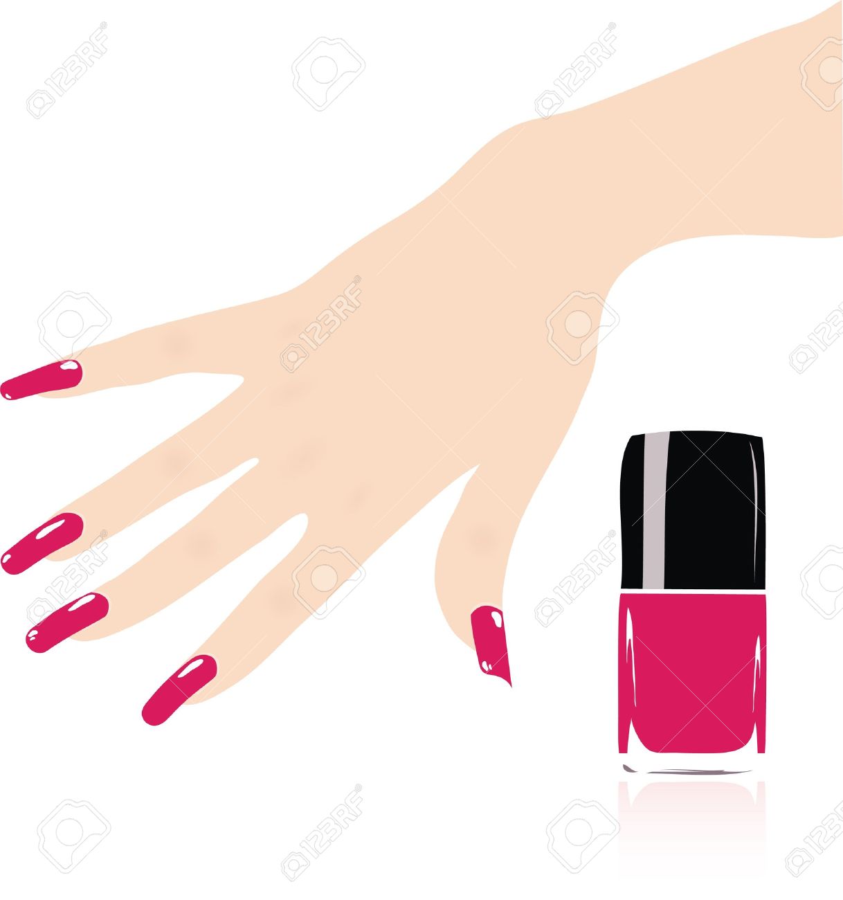 1218x1300 Woman Hand With Red Fingernails Royalty Free Cliparts, Vectors