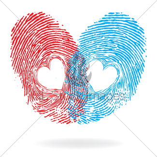 325x325 Fingerprint Hearts, Vector Gl Stock Images