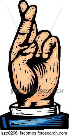 237x470 Stock Illustration Of Hand With Crossed Fingers Szo0296