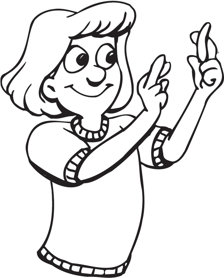 752x934 Clipart Of Fingers Crossed