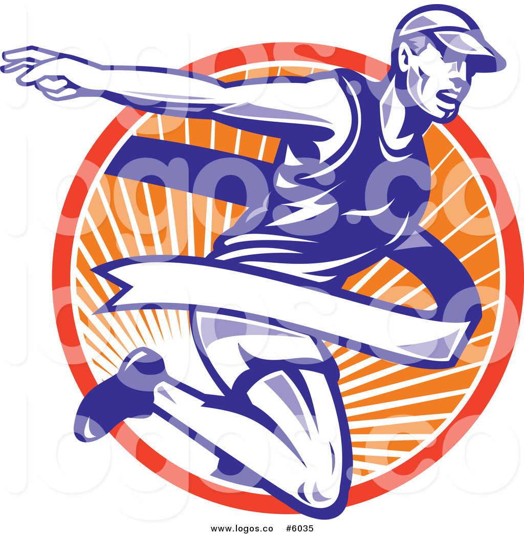 1024x1044 Royalty Free Vector Of A Logo Of A Marathon Runner Breaking