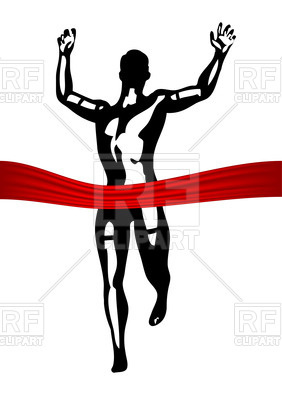 282x400 Running Man On Marathon Finish Line Royalty Free Vector Clip Art