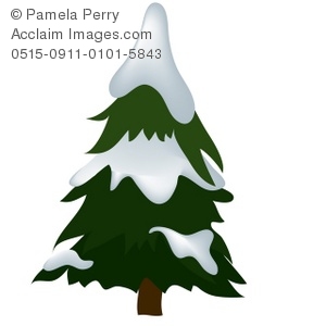 300x300 Art Illustration Of A Snow Covered Pine Tree