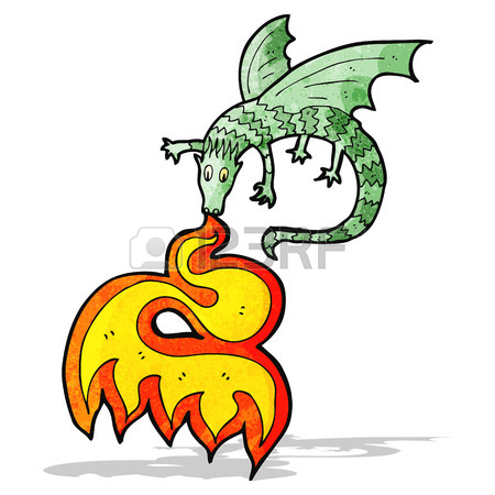 450x450 Fire Breathing Cartoon Little Dragon Royalty Free Cliparts