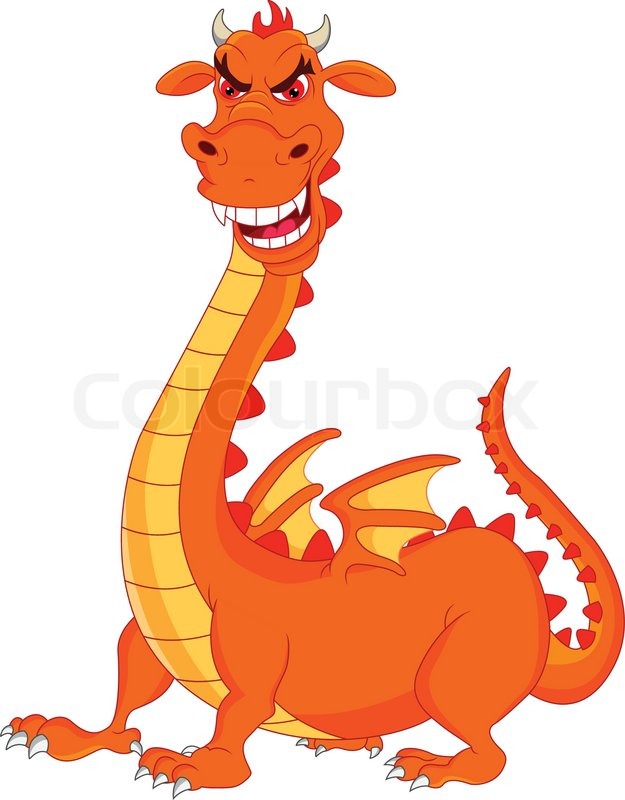 625x800 Cute Dragon Fire Cartoon Stock Vector Colourbox
