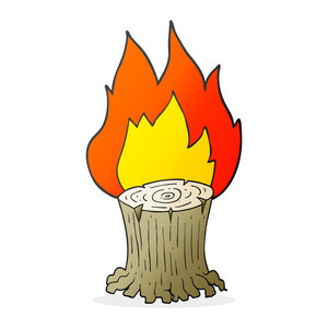 300x300 Freehand Drawn Black And White Cartoon Fire Royalty Free Stock