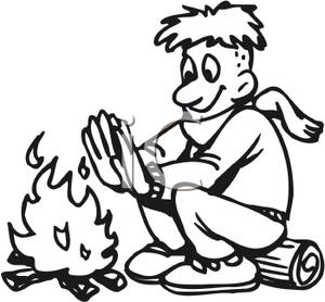 300x278 Camp Fire Clipart Black And White