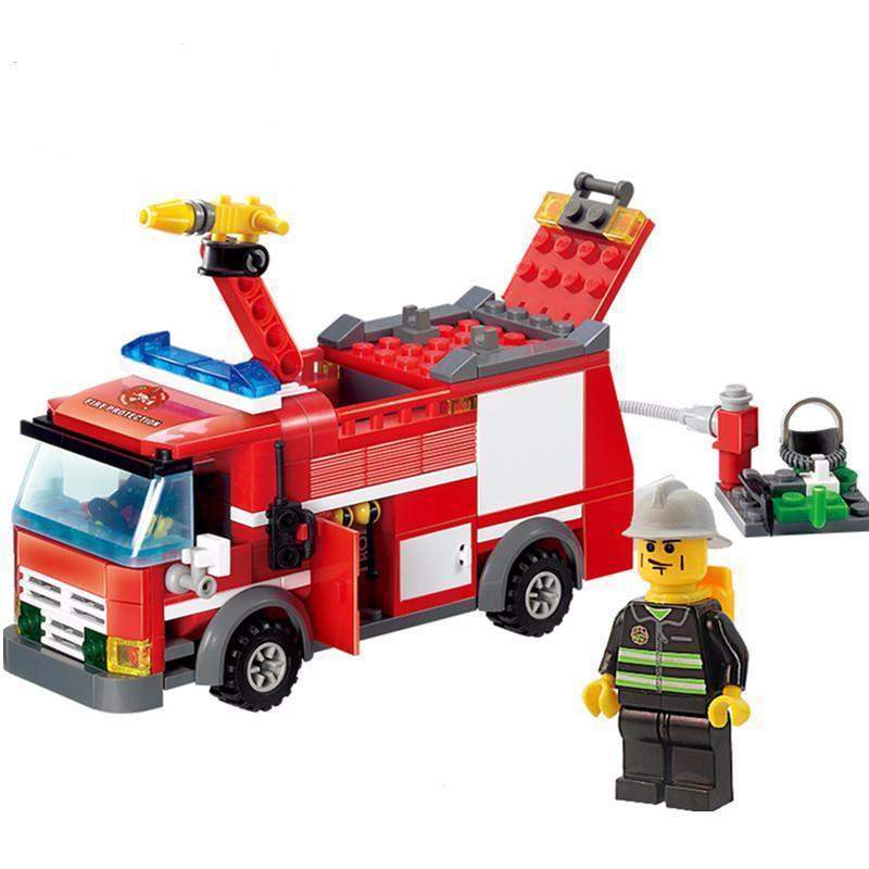 800x800 Minifigure Rescue Fire Engine Set (206 Pieces)